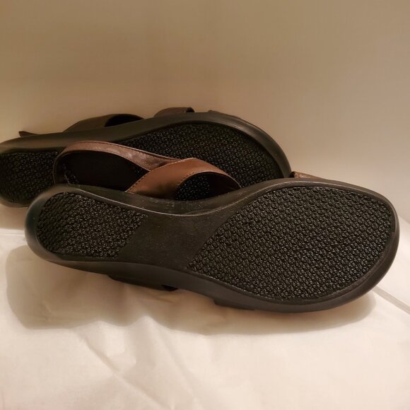 Sandals Brown Strappy Cushioned Padded Insole100% Leather Size US 9 /EU 40. - Picture 8 of 8